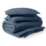 Bare Home Sandwashed Duvet Cover Queen Size - Premium 1800 Collection Duvet Set - Cooling Duvet Cover - Super Soft Duvet Covers (Queen, Sandwashed Blue Sea)