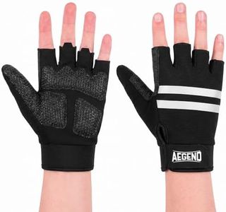 Aegend Extra Large Wheelchair Gloves, Half-Finger Design with Anti-Slip Grip, Breathable & Shock-Absorbent, Ideal for Manual Wheelchair Users, Outdoor Activities and Gym Workouts (Black, XL Size)