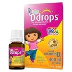 Ddrops Kids 400 IU 60 drops - Liquid Vitamin D3 Supplement for Children. Support Strong Bones & Immune System - No Preservatives, No Sugar, No Taste, Non-GMO, Allergy-friendly