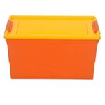 Nilkamal 50 Litre Multipurpose Storage Box with Lid and Handles|For Kitchen, Clothes, Toys, Household Items and Stationery (Orange & Yellow)