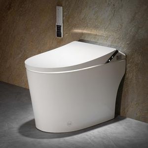 Ihatit Smart Toilet with Bidet Built in, Toilets with Tank, Auto Open Close, Auto Flush, Foot Sensor, Heated Seat, Warm Water, Foam Dispenser, Elongated Bidets for Modern Bathroom, Remote, Night Light