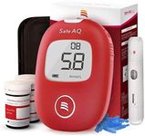 Diabetes Testing Kit, Blood Glucose Monitor Safe AQ Smart, No Coding Blood Sugar Tester with 50 Test Strips + 50 Lancets + Lancing Device + Cary Case + English Manuals, Glucometer - in mmol/L