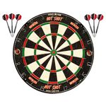 Ruthless Hot Shot Dart Board | Endurance Round Wire Sisal Dartboard Including 2 sets of Steel Tip Darts (DB073)