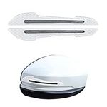 kwmobile Reflective Car Door Mirror Decals - Set of 2x Side-View Mirror Stickers with Carbon Print for Wing Mirror - Black/Grey