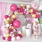 Pink Balloon Arch Kit Birthday Party Supplies and Decorations 131 PCS Confetti Balloon garland Kits for Girls Birthday Party Baby Shower Wedding Decorations