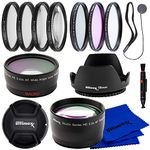 Ultimaxx 58MM Complete Lens Filter Accessory Kit with 58MM 2.2X Telephoto and .43x Wide Angle/Macro Lenses for: Canon EOS Rebel 9000D 800D 760D 750D 700D 1300D 1200D T100, 4000D, 3000D, 2000D & More