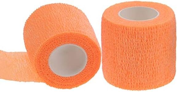 ZningEsxi 2 Inch x 5 Yards Self Adherent Cohesive Bandage Wrap 2 Rolls for Wrist Ankle Sprains Wound Wrap Athletic Elastic Dogs Pet Bandages - Orange