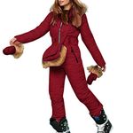 Ski Suit Womens Winter Jumpsuit Women - Fashionable Ski Jacket With Plush Bag Gloves Outdoor Sports Jumpsuit Zipper Skiwear Windproof Waterproof Warm Skiwear Solid Color Casual Ski Jumpsuits