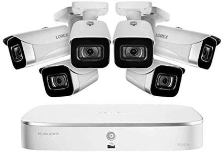 Lorex 4K 16-Camera Capable (8 Wired + 8 Fusion Wi-Fi) 2TB NVR System with 6 Weatherproof Bullet Cameras (White)