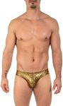 Gary Majdell Sport Mens Gold Snake Skin Counter Pouch Bikini Swimsuit Size X-Large