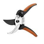 JSDing Pruning Shears Tree Trimmers Secateurs Hand Pruner Stainless Steel Blades Professional Garden Clippers Bypass with SK-5 Steel Blade and Locking Mechanism for Branches Stems and Flowers