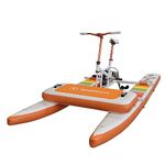 Spatium SUP Water Bike Boats for Lake,Inflatable Pontoon,Inflatable Water Bikes,Pedal Boats,Inflatable Fishing Boat Pedal Kayak,Water Sports Touring Kayaks,Fishing Kayaks+Mat,Orange Color