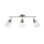 Globe Electric 59628 Jackson 3-Light Track Lighting, Brushed Nickel, Clear Glass Shades, Silver