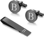 LOYALLOOK Black Initial B Cufflinks