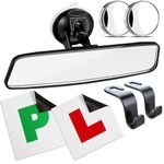 Car Mirror, Rear View Mirror for Driving Test 360° Adjustable Driving Instructor Mirror Car Interior Mirror with Suction Cup Wide Angle Rearview Mirror (P.L,Hooks,Mirrors)