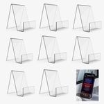 8Pcs Clear Acrylic Book Stand with Ledge Clear Acrylic Book Display Easel, Display Stand for Displaying Books Albums Comic Books Pictures Artworks Tablets or Other Items etc