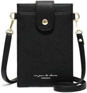 Valentoria Womens Crossbody Cellphone Bag Small Shoulder Purse Card Wallet Satchel Pouch, Black, Small