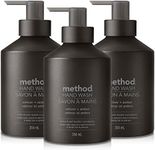 Method Liquid Hand Soap, Biodegradable Formula with Gel Soap Dispenser, Recyclable Aluminum, Vetiver + Amber Scent, 354 ml, 3 Pack