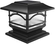 Davinci Lighting Premium Solar Outdoor Post Cap Lights - 4x4 5x5 6x6 - Bright LED Light for Fence Deck Garden or Patio Posts - Slate Black (1 Pack)