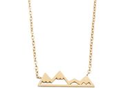 Gold Snowy Mountain Pendant Necklace Stainless Steel