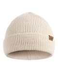 DANISH ENDURANCE Merino Wool Beanie Hat, Thermal Autumn Winter Hats, Fisherman Beanie, Knit, for Men and Women, Unisex, White, One Size