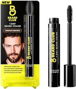 The Beard Club 1 Day Temporary Beard Dye for Men - Medium Brown Beard, Mustache & Eyebrow Color for a Fuller, Well-Defined Look, Water & Sweat Resistant, Up to 30 Applications, 0.3 fl oz