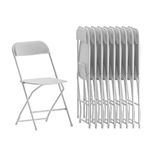 Flash Furniture Folding Chair, Pack of 10, White, 45.72 x 44.45 x 80.01 cm