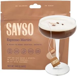 SAYSO: Espresso Martini Instant Cocktail Tea Bags | Infuses with Cold Water & Spirits for a Premium Craft Cocktail or Mocktail (25 Calories, 5g Sugar), 8-Pack