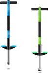 Leitee 2 Pack Pogo Stick for Kids Age 6 and Up, Suitable for 40-80 lbs, Soft Foam Jump Stick, Pogo Stick for Beginners Kids Exercise Body Balance Keep Healthy (Green and Blue)