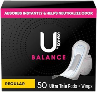 U by Kotex Balance Ultra Thin Pads with Wings, Regular Absorbency, 50 Count (Packaging May Vary)