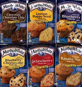 Martha White Muffin Mix Sampler Package with Favorite Banana Nut - 6 Pack of Various Flavors