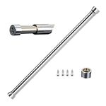 sinzau 19.7-31.5 inches Extendable Wardrobe Rod, Stainless Steel Wardrobe Rail Tube with End Sockets