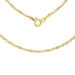 Carissima Gold Women's 9 ct Yellow Gold Hollow 1.9 mm Diamond Cut Sing Curb Chain Necklace of Length 61 cm/24 Inch