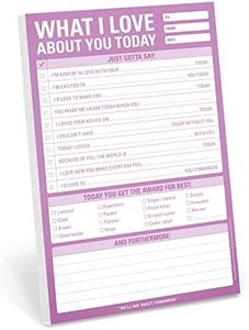 1-Count Knock Knock What I Love About You Today Pad, Love Letter Paper Checklist Lunch Box Notes for Husband, 6 x 9-inches