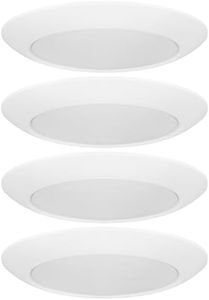 GETINLIGHT 13-Inch LED Disk Lights, Dimmable Surface Mount, 5 Color Temperature Selection, 4-Pack, Matte White, ETL Listed, IN-0301-7-WH-5T