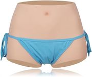 ZWSMS Silicone Vagina Panties Realistic Sissy Boxer Briefs Hiding Gaff Fake Pussy Panty for Transgender Crossdresser Ladyboy,Ivory,XL Size Upgrade