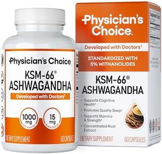KSM-66 Ashwagandha Root Powder Extract - Stress, Mood, & Athletic Support - 1,000 MG of Clinically Studied KSM66 & Black Pepper for Maximum Absorption - 5% Withanolides - 60 Vegan Capsules
