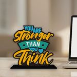 Art Vibes Artvibes Wooden Idols And Figurine You Are Stronger Than You Think Motivational Quote Table Decoration For Office Desk|Home Decor Item|Living Room|Modern Art Wood Showpiece Gift (Sp_1165)