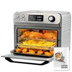 HYSapientia® 24L Air Fryer Oven With Rotisserie Large XXL Digital Knob 1800W 10 in 1 airfryer Countertop Convection Mini Toaster Oven electric and grill, Stainless steel inner, Full Accessory Set