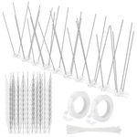 ANGELIOX Bird Spikes,10Pcs Stainless Steel Fence Spikes- Anti Bird Spike for Gardens,Roofs,Fence and Windows (10 Pack Uninstalled)