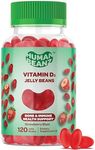 Human Beanz Vitamin D3 Jelly Bean Gummies for Adults, Immunity Support, 2000 IU Vitamin D, Nutritional Vegetarian Supplements, 120 Strawberry Blast Jelly Beans, Kosher