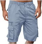 Generic Men Cargo Shorts,Twill Cargo Shorts for Men with Pockets Gray XL