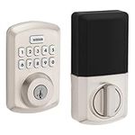 Weiser Powerbolt 3 Satin Nickel Keyless Entry Door Lock/Deadbolt Lock, 10-Button Keypad Door Lock with Auto Lock and 12-Month Battery Life, Electronic Door Locks for Front Door, Home Décor