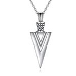 VONALA Norse Viking Arrow Necklace for Men 925 Sterling Silver Arrowhead Pendant Necklace Mjolnir Nordic Runic Talisman Amulet Jewellery Gifts for Men Boyfriend Unisex