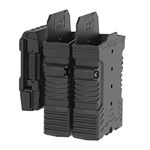 360 degrees Adjustable Rotation Double AR15 Mag Pouch 5.56mm AR15 Magazine Holder for AR15 / M16 / M4 Double Magazine Pouch Dual Stack Mag Holster for Belt 1.5" to 2" Outside Waistband Belt Carry