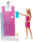 Barbie Doll and Furniture Set, Bathroom with Working Shower