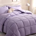 DOWNCOOL Comforters Twin Size, Duvet Insert, Light Purple All Season Duvet, Lightweight Quilt, Down Alternative Hotel Comforter with Corner Tabs (Light Purple, Twin 64x88 Inches)