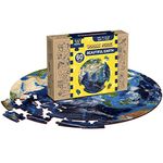 Webby Wooden Earth Jigsaw Puzzle, 60 Pcs, Multicolor