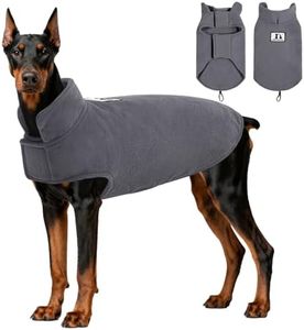 DENTRUN Reversible Dog Coat - Windproof Polar Fleece Vest with Reflective Neck Strips, Hook & Loop Closures, Easy-On Cold Weather Jacket for Extra Large Dogs Winter Gear, XXXL