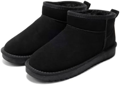 Project Cloud 100% Genuine Suede Ankle Boots for Women - Water Resistant Winter Boots for Women - Memory Foam Insole Trending Shoes for Women - Comfortable Women's Ankle Boots (Hippy, Black, 9)